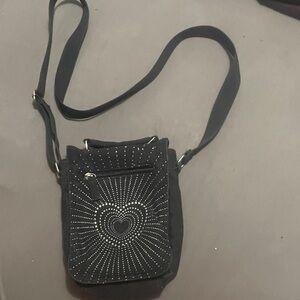 Elegant Black Studded Crossbody Bag